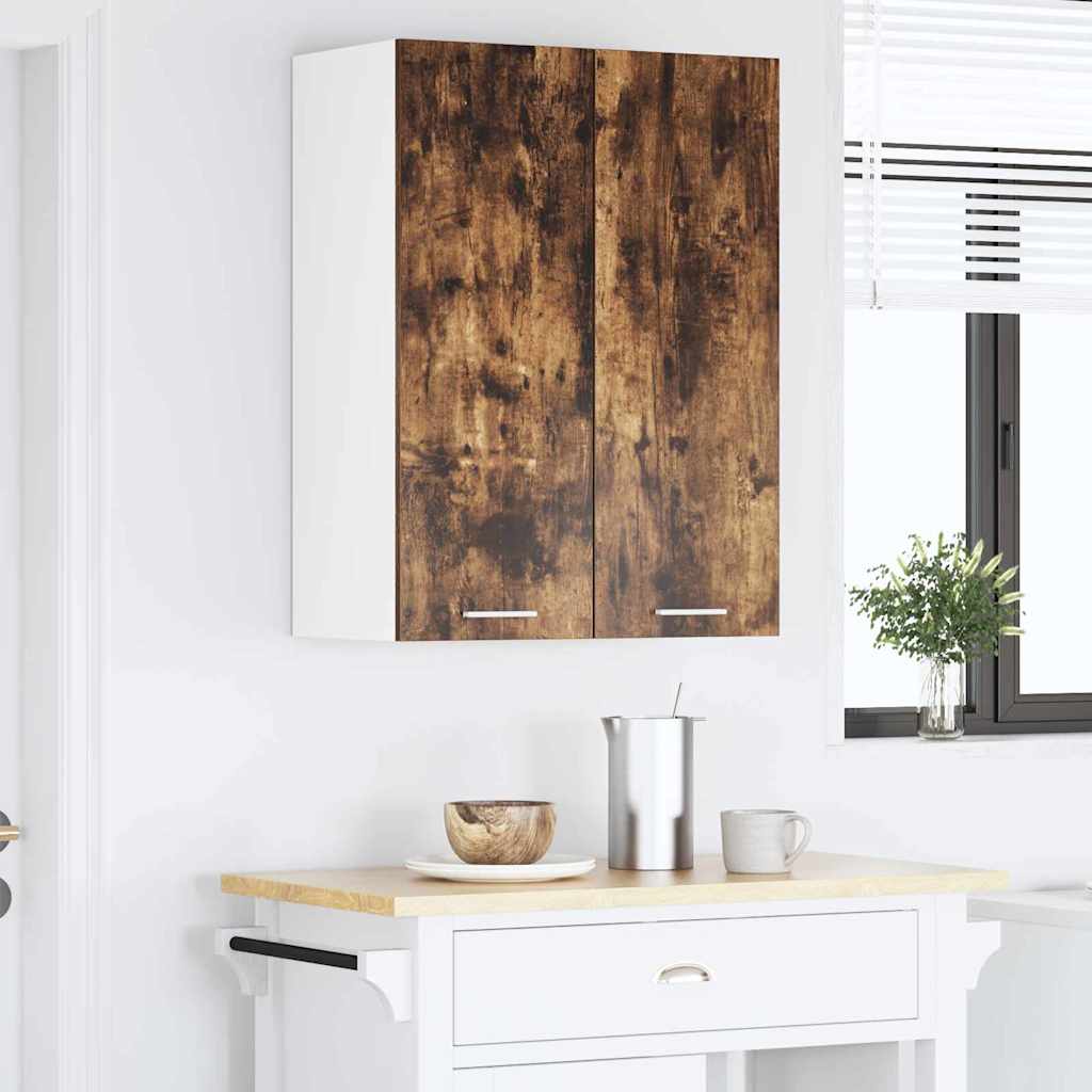 vidaXL Hanging Cabinet Smoked Oak 60 x 31 x 80 cm Engineered Wood 4