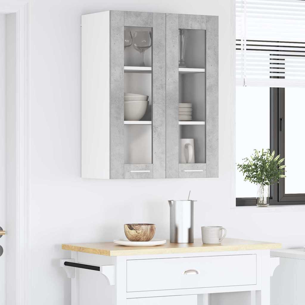 vidaXL Hanging Cabinet Concrete Grey 60 x 31 x 80 cm Engineered Wood 4