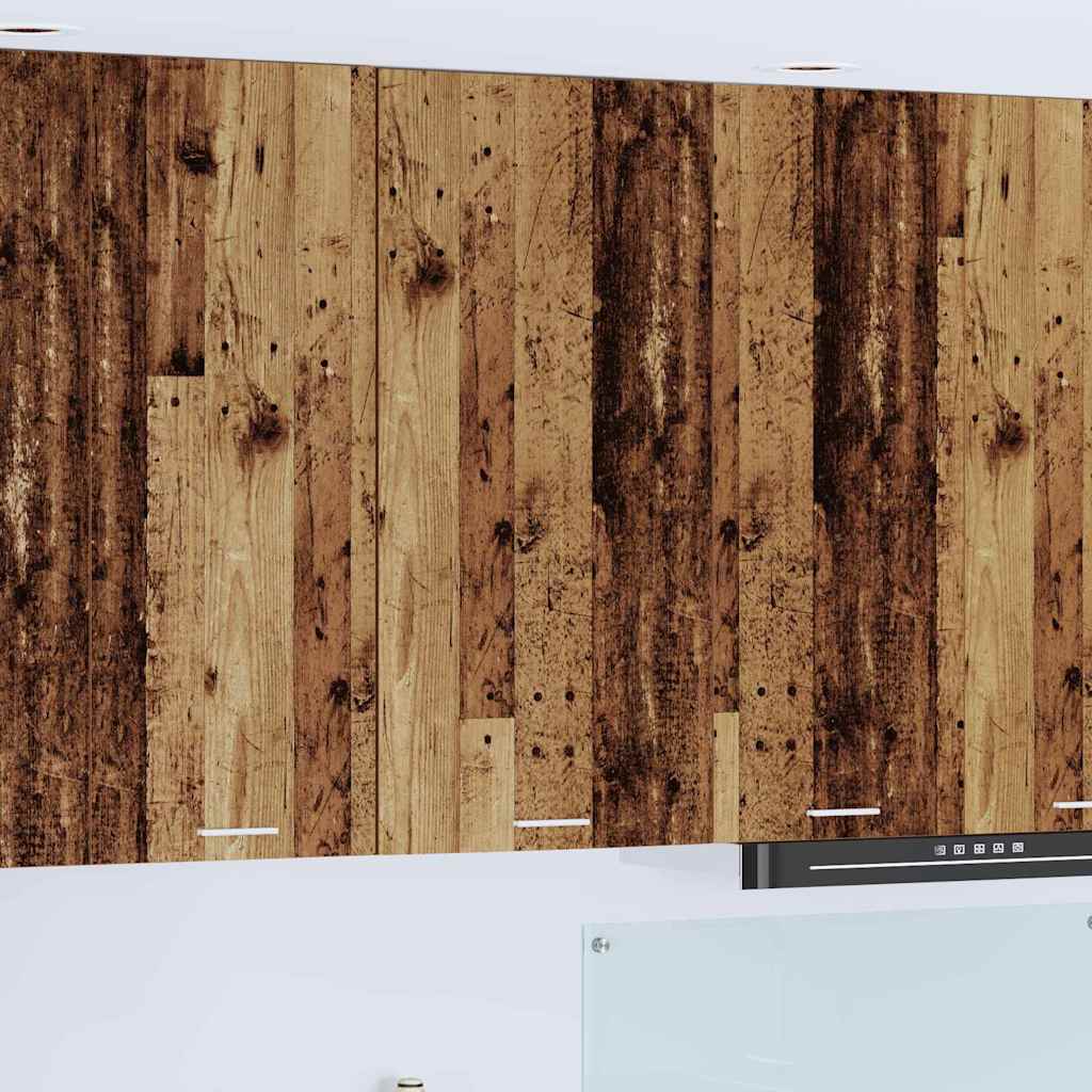 vidaXL Hanging Cabinet Old Wood and White 50 x 31 x 100 cm 1