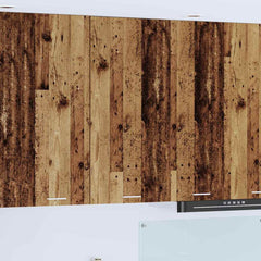 Hanging Cabinet and White 40 x 31 x 40 cm Old wood 1x hanging cabinet (1 door) 40 cm wide 40 cm high–1x hanging cabinet (2 shelves) 40 cm 1x hanging cabinet (1 door) 50 cm wide 100 cm high