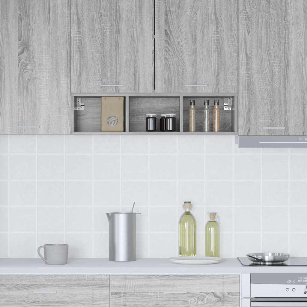 vidaXL Hanging Cabinet Grey Sonoma 20 x 29.5 x 80 cm Engineered Wood 4