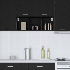 vidaXL Hanging Cabinet Black Oak 30 x 29.5 x 80 cm Engineered Wood 4