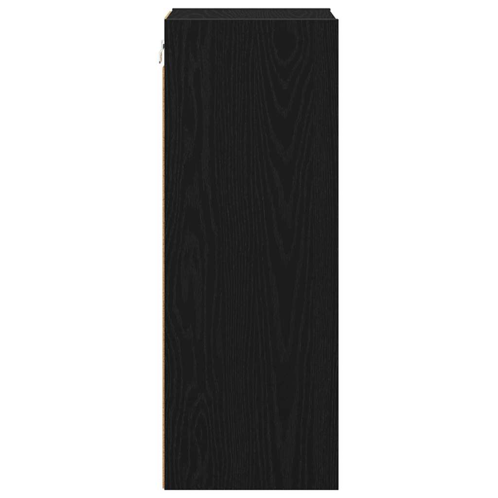 vidaXL Hanging Cabinet Black Oak 30 x 29.5 x 80 cm Engineered Wood 6