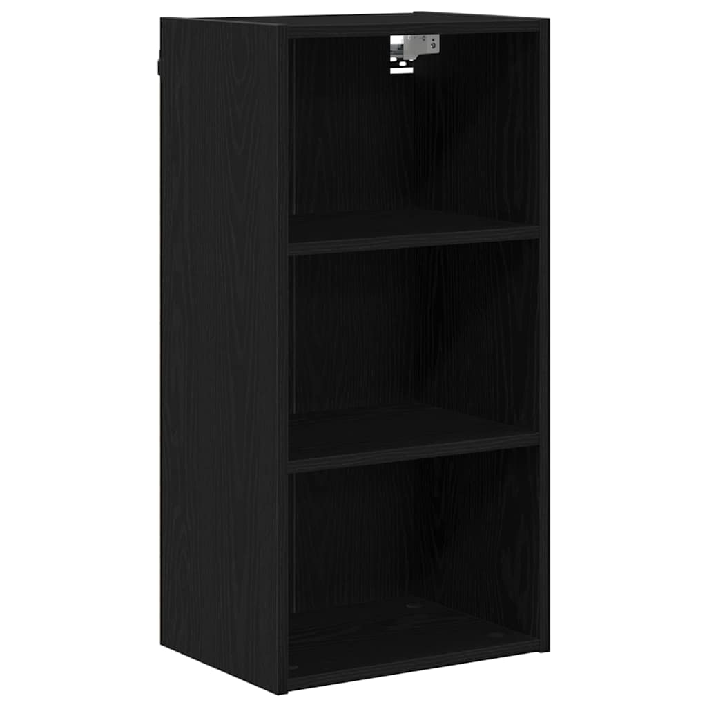 vidaXL Hanging Cabinet Black Oak 40 x 29.5 x 80 cm Engineered Wood 2