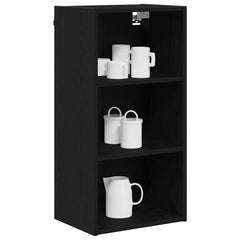 vidaXL Hanging Cabinet Black Oak 40 x 29.5 x 80 cm Engineered Wood 3