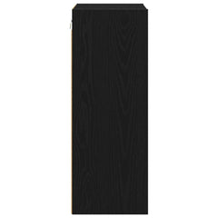 vidaXL Hanging Cabinet Black Oak 40 x 29.5 x 80 cm Engineered Wood 6