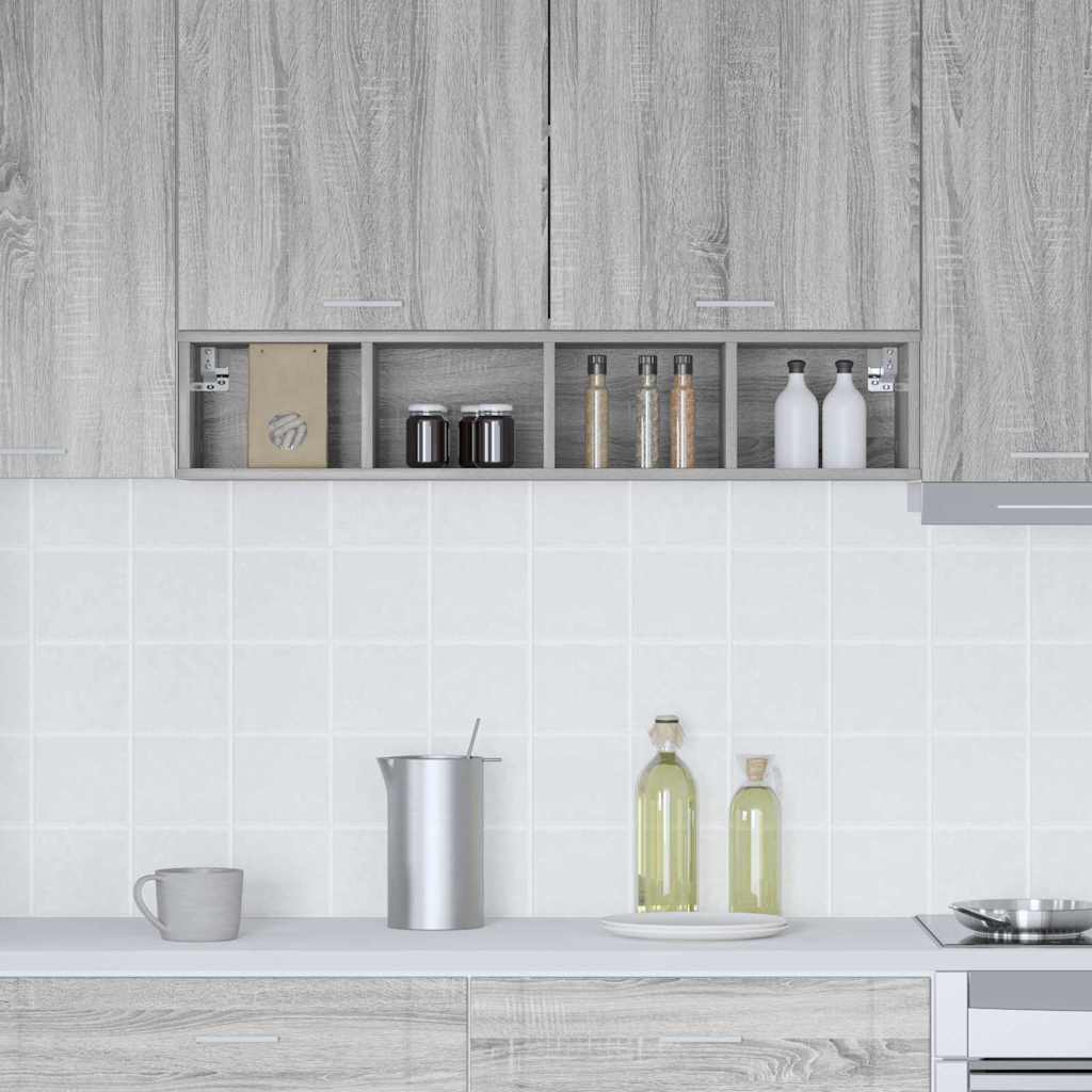 vidaXL Hanging Cabinet Grey Sonoma 20 x 29.5 x 100 cm Engineered Wood 4