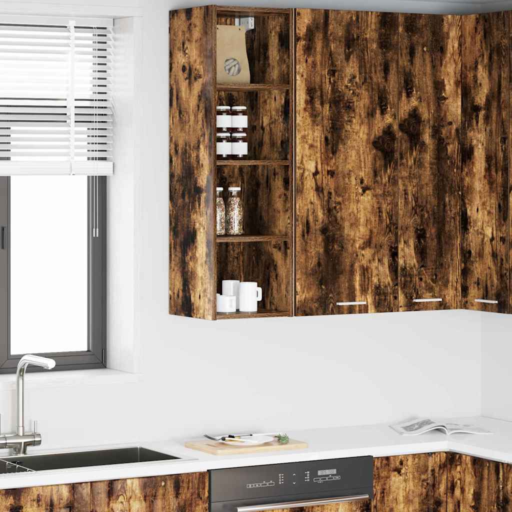 vidaXL Hanging Cabinet Smoked Oak 30 x 29.5 x 100 cm Engineered Wood 1