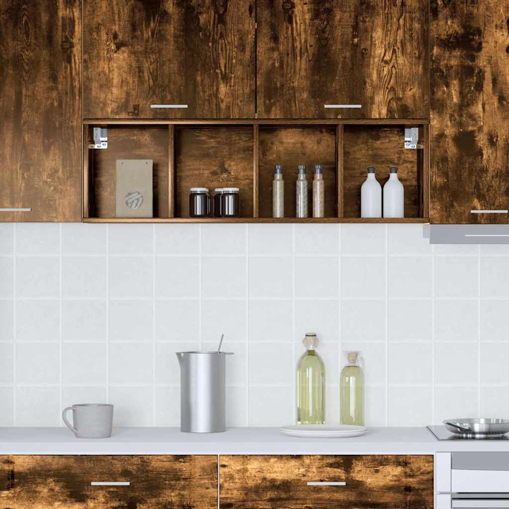 vidaXL Hanging Cabinet Smoked Oak 30 x 29.5 x 100 cm Engineered Wood 4