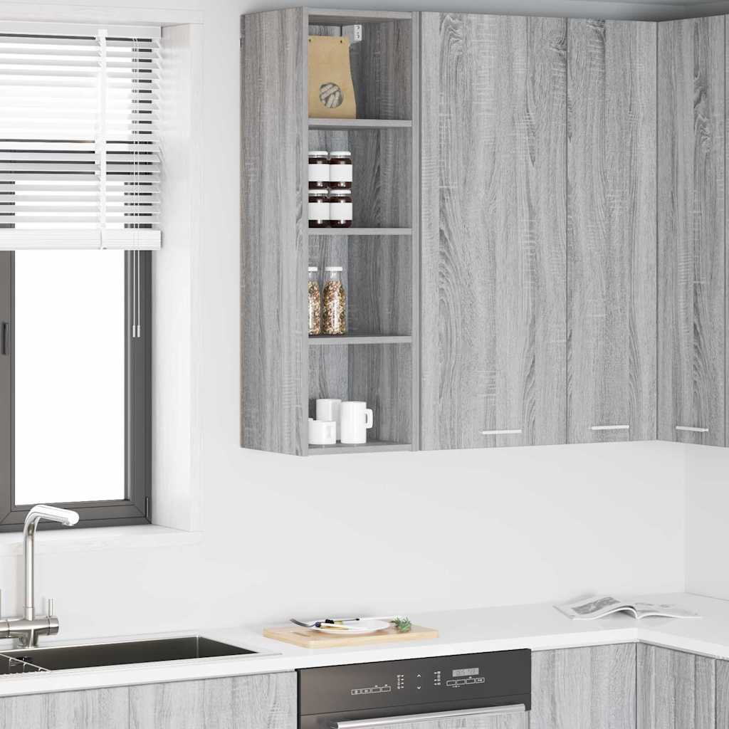vidaXL Hanging Cabinet Grey Sonoma 30 x 29.5 x 100 cm Engineered Wood 1
