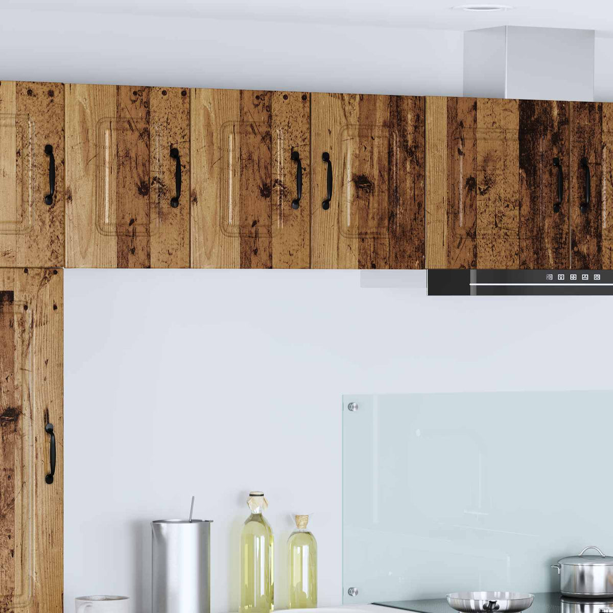 vidaXL Kitchen Wall Cabinet with Glass Door "Kalmar" Old Wood