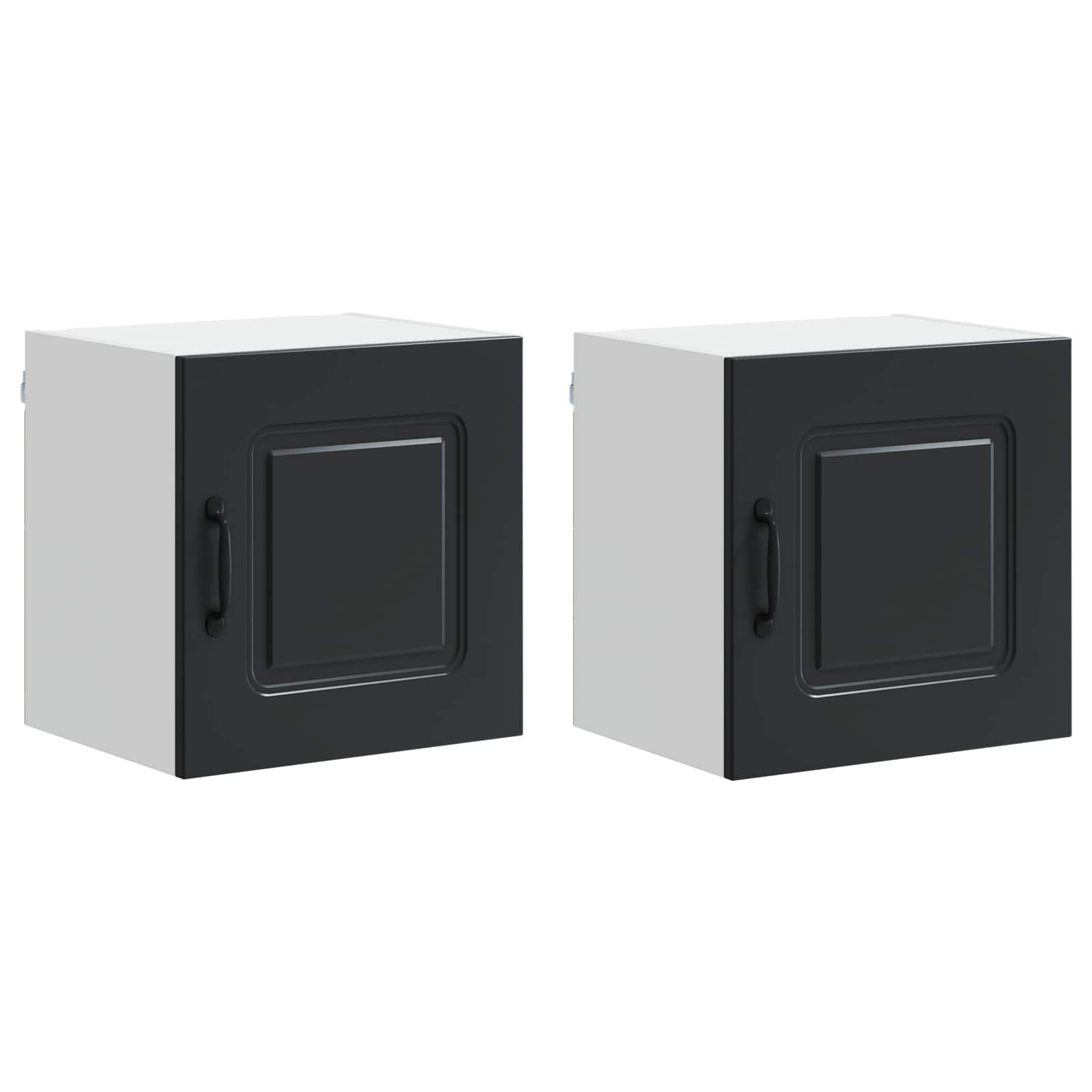 vidaXL Dishwasher Panel Kalmar 2 pcs Black Engineered Wood 2
