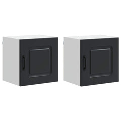 vidaXL Dishwasher Panel Kalmar 2 pcs Black Engineered Wood 2
