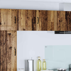 Kitchen Wall Cabinet with Glass Door "Kalmar" Old wood 1x wall corner cabinet 57 cm wide 100 cm high–2x wall glass cabinet (1 door) 40 cm wide 40 cm high 2x wall cabinet (1 door) 40 cm wide 40 cm high