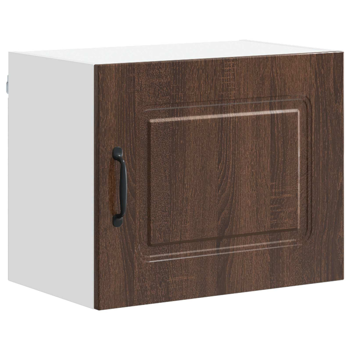 Kitchen Wall Cabinet "Kalmar" Engineered Wood Brown oak 1x wall cabinet (1 door) 40 cm wide 80 cm high–1x wall glass cabinet (1 door) 40 cm wide 40 cm high 1x wall cabinet (1 door) 50 cm wide 40 cm high