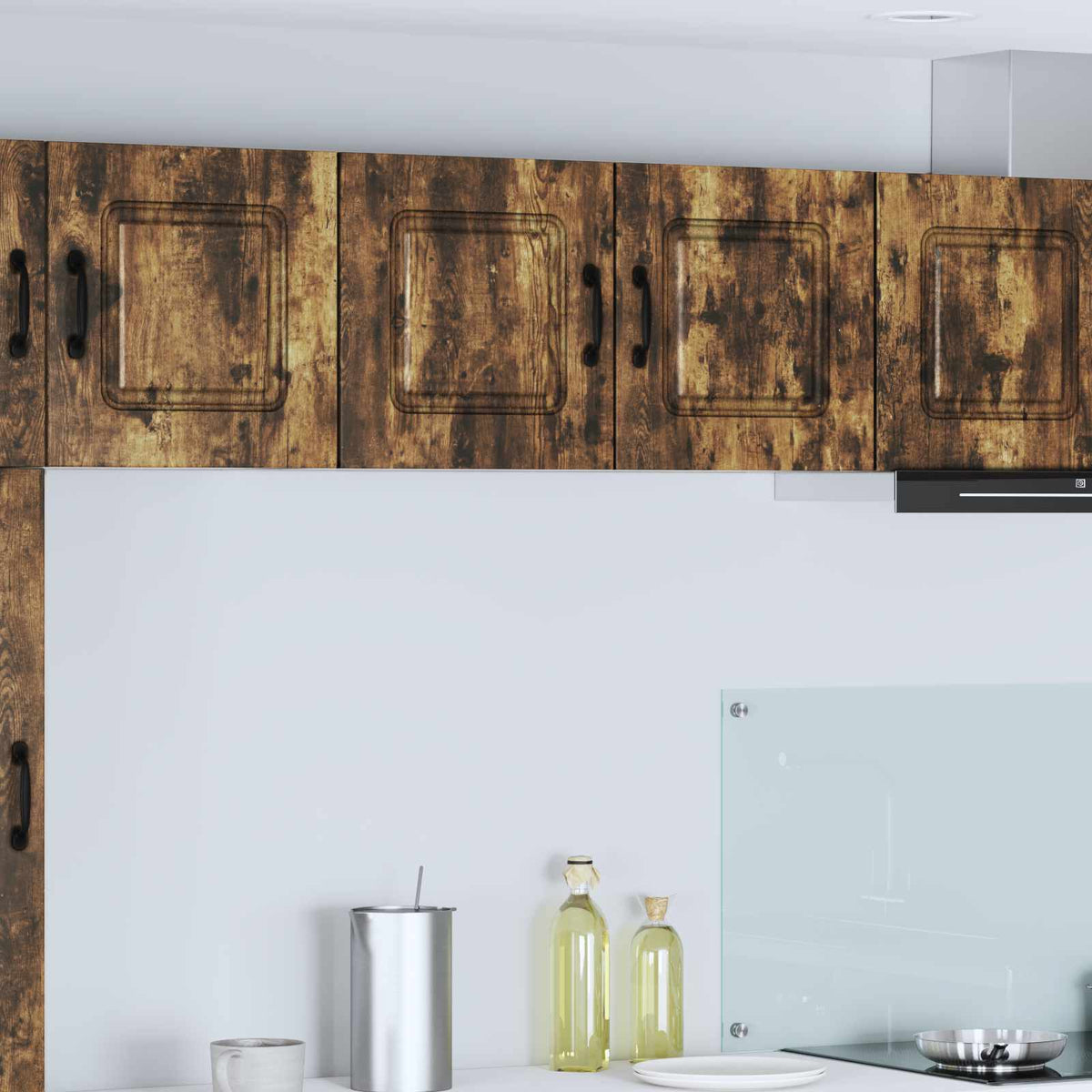 vidaXL Kitchen Wall Cabinet "Kalmar" Engineered Wood Smoked Oak