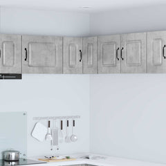 Kitchen Wall Cabinet "Kalmar" Engineered Wood Concrete grey 1x wall cabinet (1 door) 40 cm wide 40 cm high–1x wall corner cabinet 57 cm wide 100 cm high 1x wall corner cabinet 57 cm wide 40 cm high
