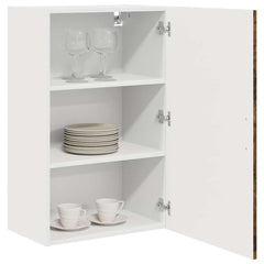 Kitchen Wall Cabinet "Kalmar" Engineered Wood Smoked oak 1x wall cabinet (1 door) 40 cm wide 40 cm high–1x wall corner cabinet 57 cm wide 80 cm high 1x wall cabinet (1 door) 50 cm wide 80 cm high