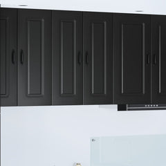 Kitchen Base Cabinet "Kalmar" Engineered Wood Black 1x wall cabinet (1 door) 30 cm wide 80 cm high