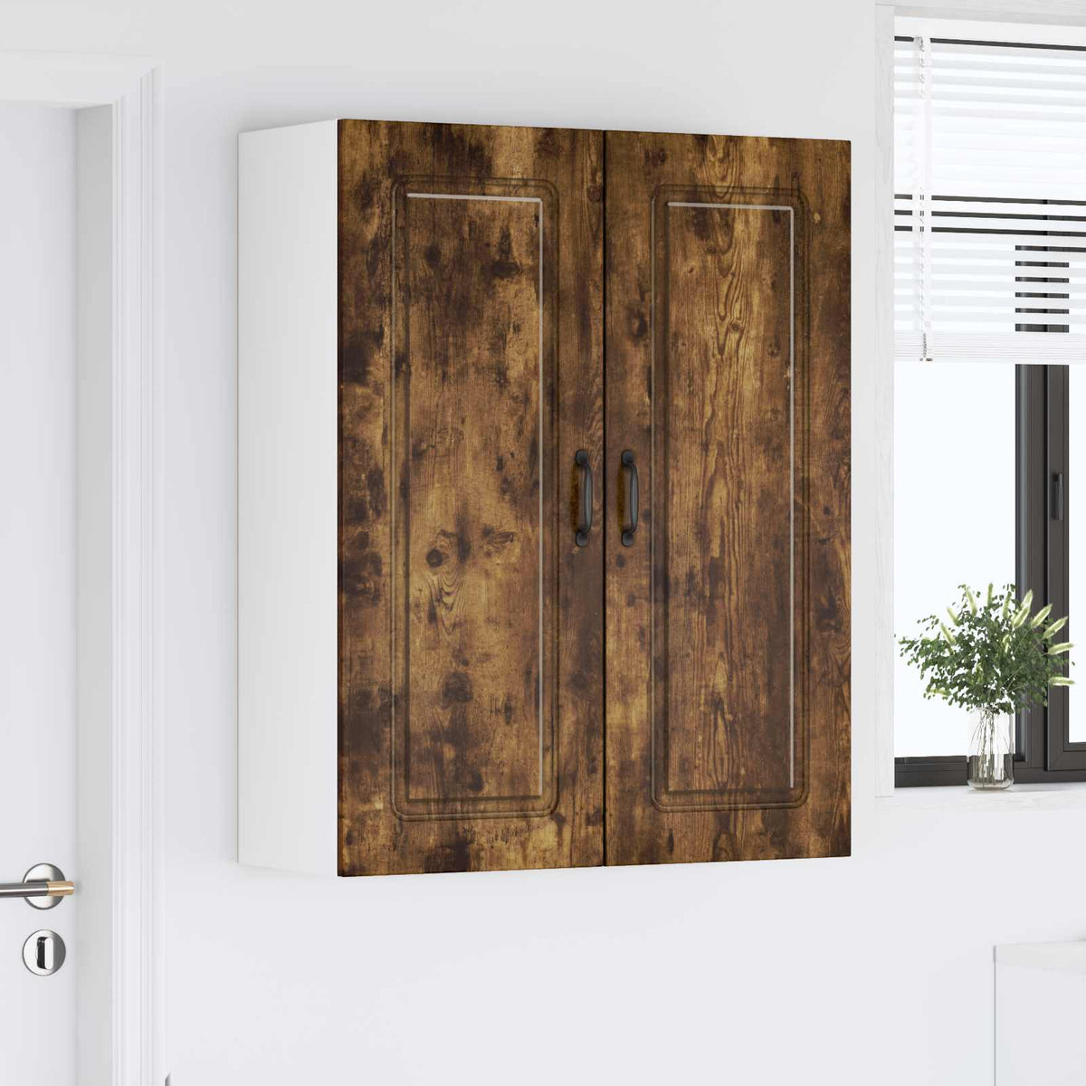 vidaXL Kitchen Wall Cabinet "Kalmar" Engineered Wood Smoked Oak
