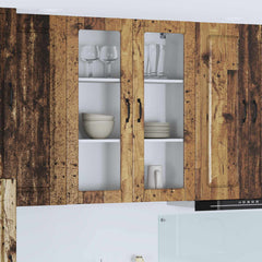 vidaXL Kitchen Wall Cabinet with Glass Door "Kalmar" Old Wood