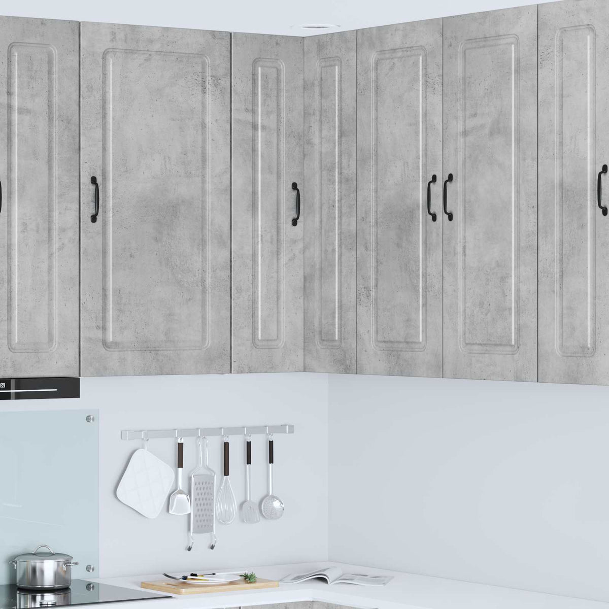 vidaXL Kitchen Wall Cabinet "Kalmar" Engineered Wood Concrete Grey