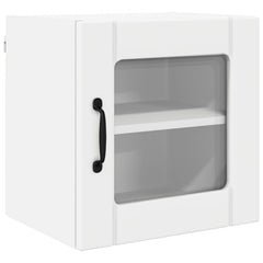 vidaXL Wall Glass Cabinet LUCCA 2 pcs White Engineered Wood 5