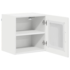 vidaXL Wall Glass Cabinet LUCCA 2 pcs White Engineered Wood 6