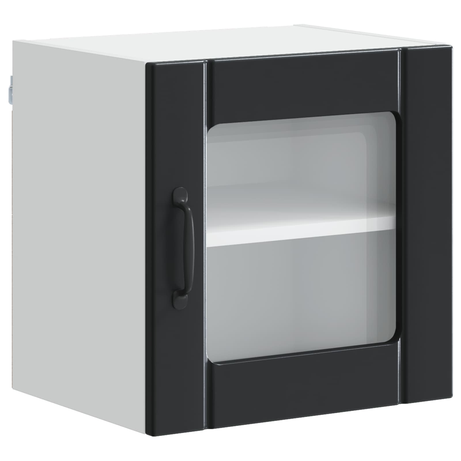 vidaXL Wall Glass Cabinet LUCCA 2 pcs Black Engineered Wood 5