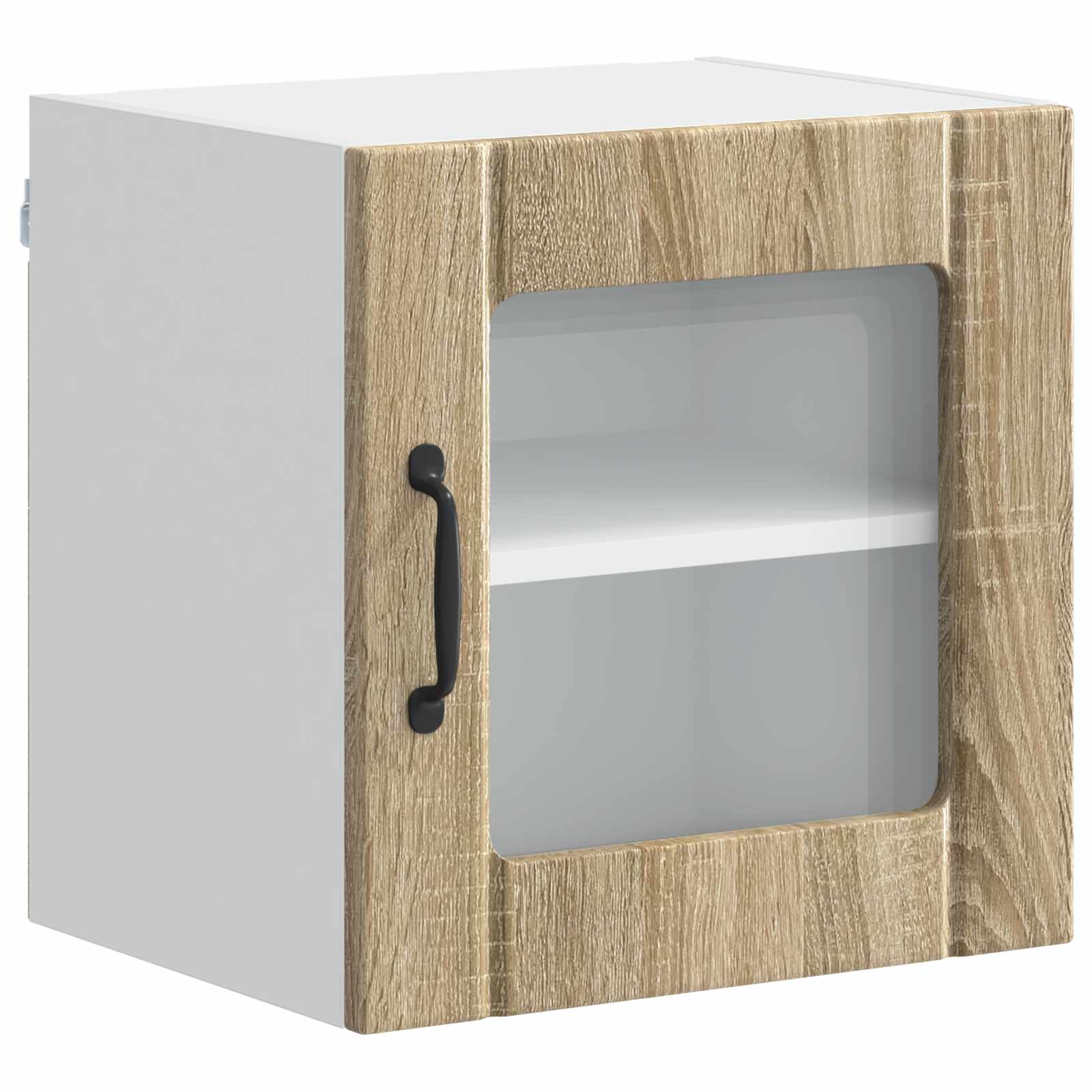 vidaXL Wall Glass Cabinet LUCCA 2 pcs Sonoma Oak Engineered Wood 5
