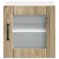 vidaXL Wall Glass Cabinet LUCCA 2 pcs Sonoma Oak Engineered Wood 6