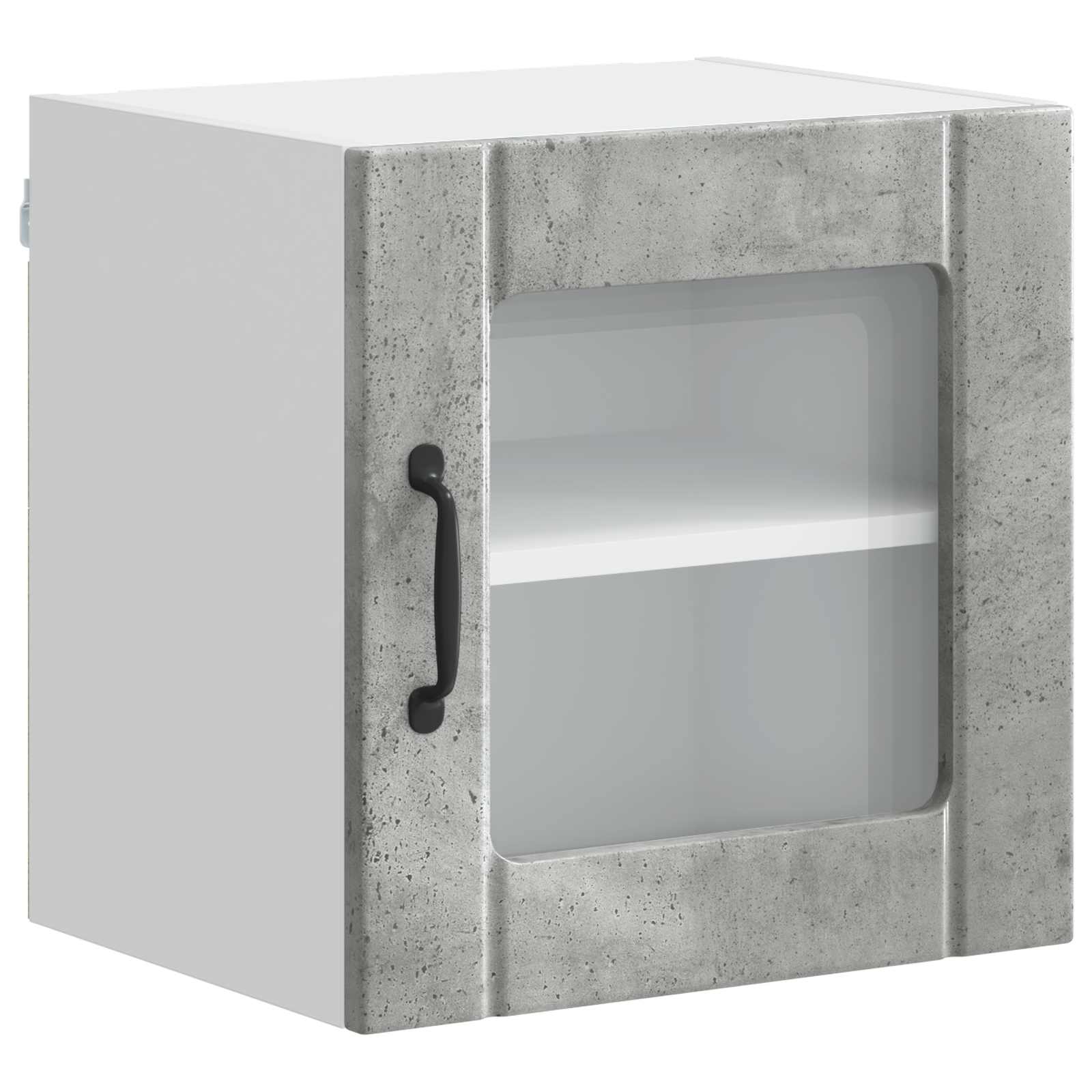 vidaXL Wall Glass Cabinet LUCCA Concrete Grey 40 x 31 x 40 cm 2