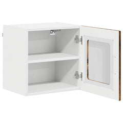 vidaXL Wall Glass Cabinet LUCCA 2 pcs Smoked Oak Engineered Wood 6