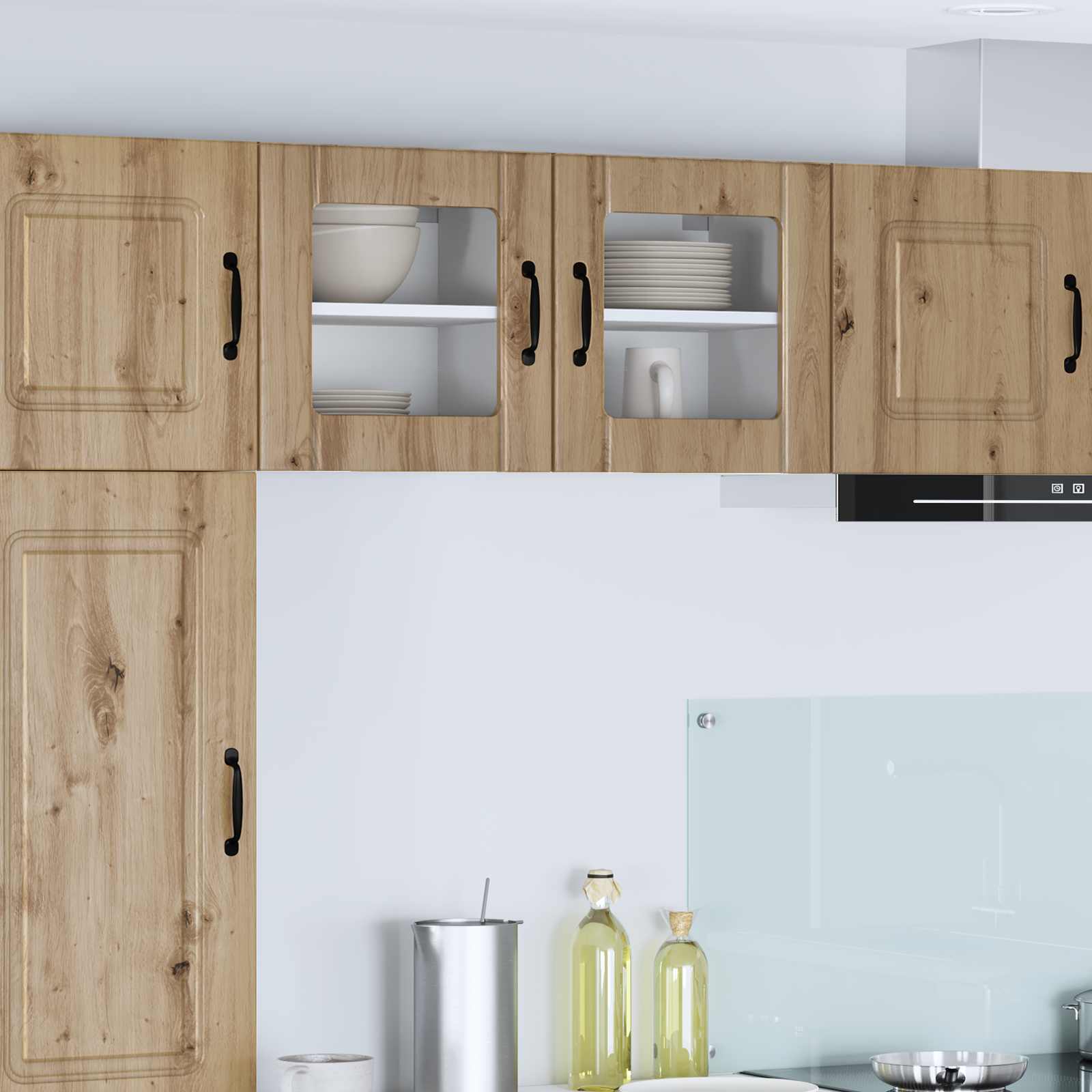 vidaXL Wall Glass Cabinet LUCCA Artisan Oak 40 x 31 x 40 cm 1