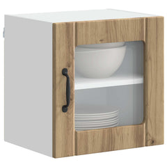 vidaXL Wall Glass Cabinet LUCCA Artisan Oak 40 x 31 x 40 cm 3