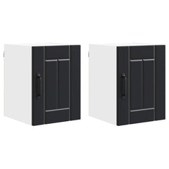 vidaXL Wall Cabinet LUCCA 2 pcs Black Engineered Wood 2