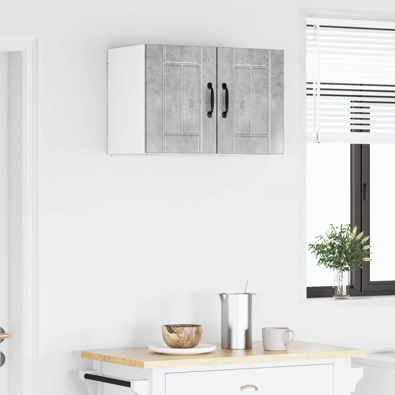 vidaXL Wall Cabinet LUCCA 2 pcs Concrete Grey Engineered Wood 4