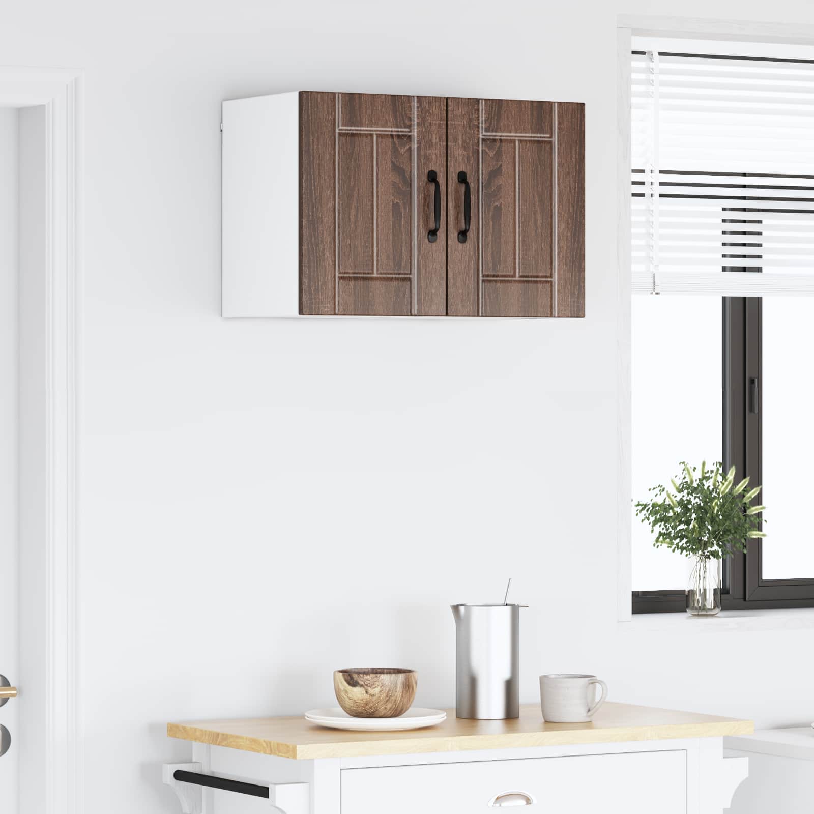 vidaXL Wall Cabinet LUCCA 2 pcs Brown Oak Engineered Wood 4