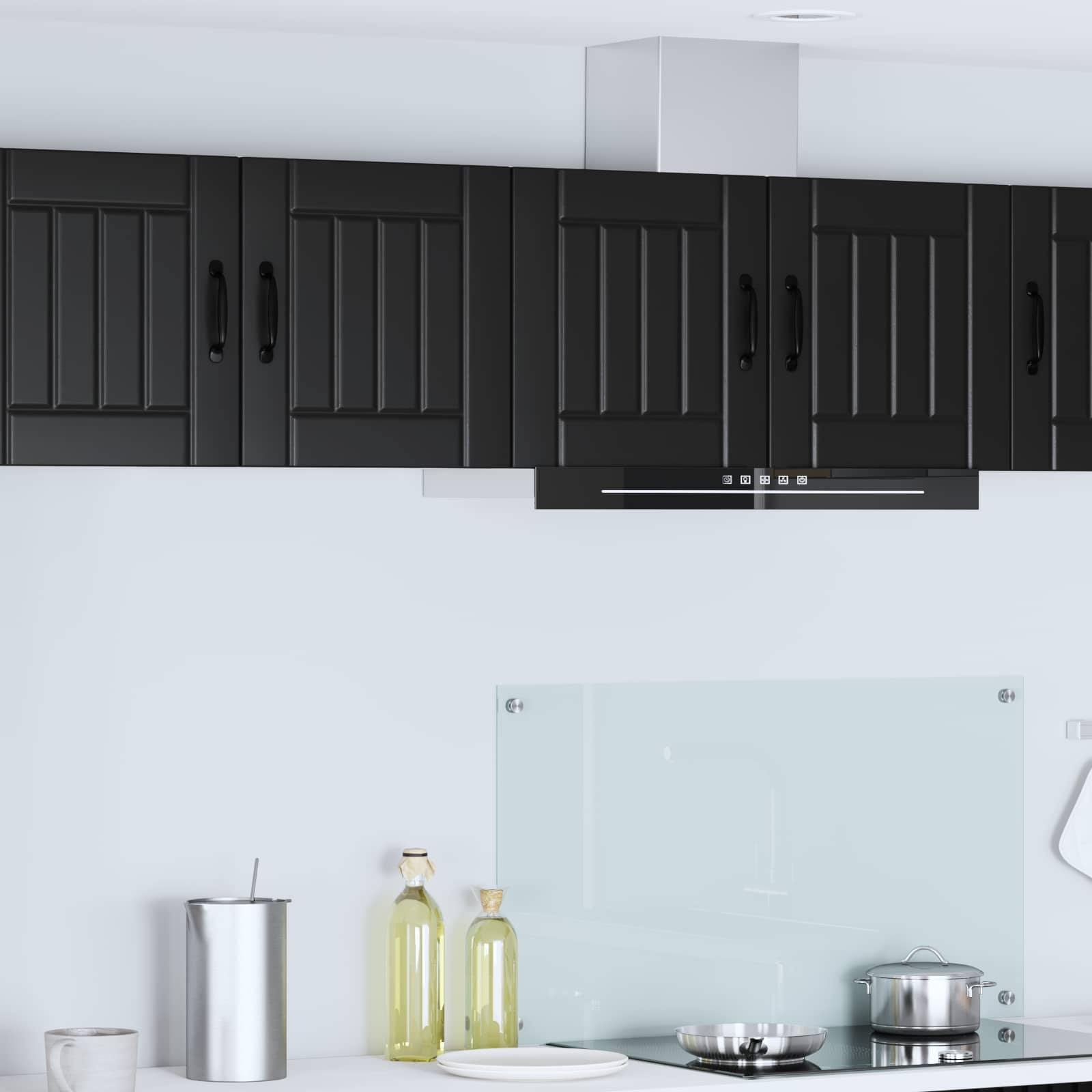 vidaXL Wall Cabinet LUCCA 2 pcs Black Engineered Wood 1