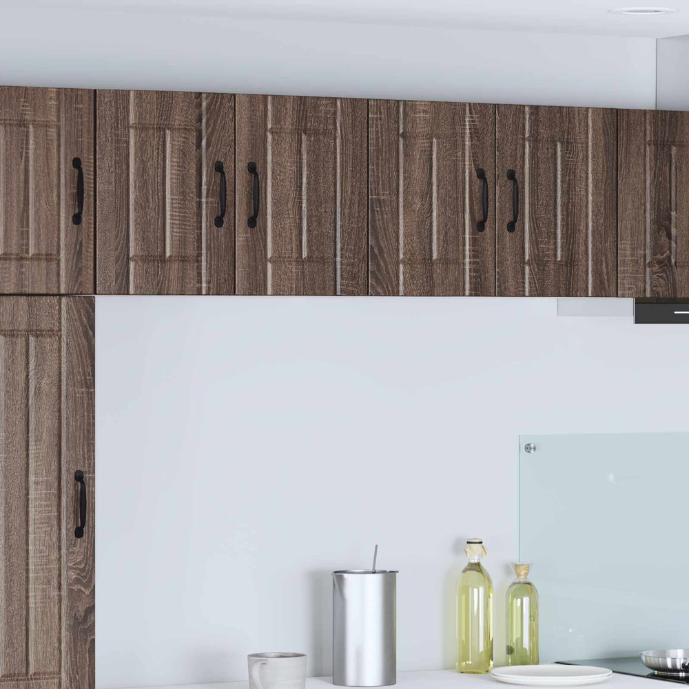 Kitchen Wall Cabinet "Lucca" Engineered Wood Brown Oak 1x wall cabinet (2 doors) 60 cm wide 40 cm high