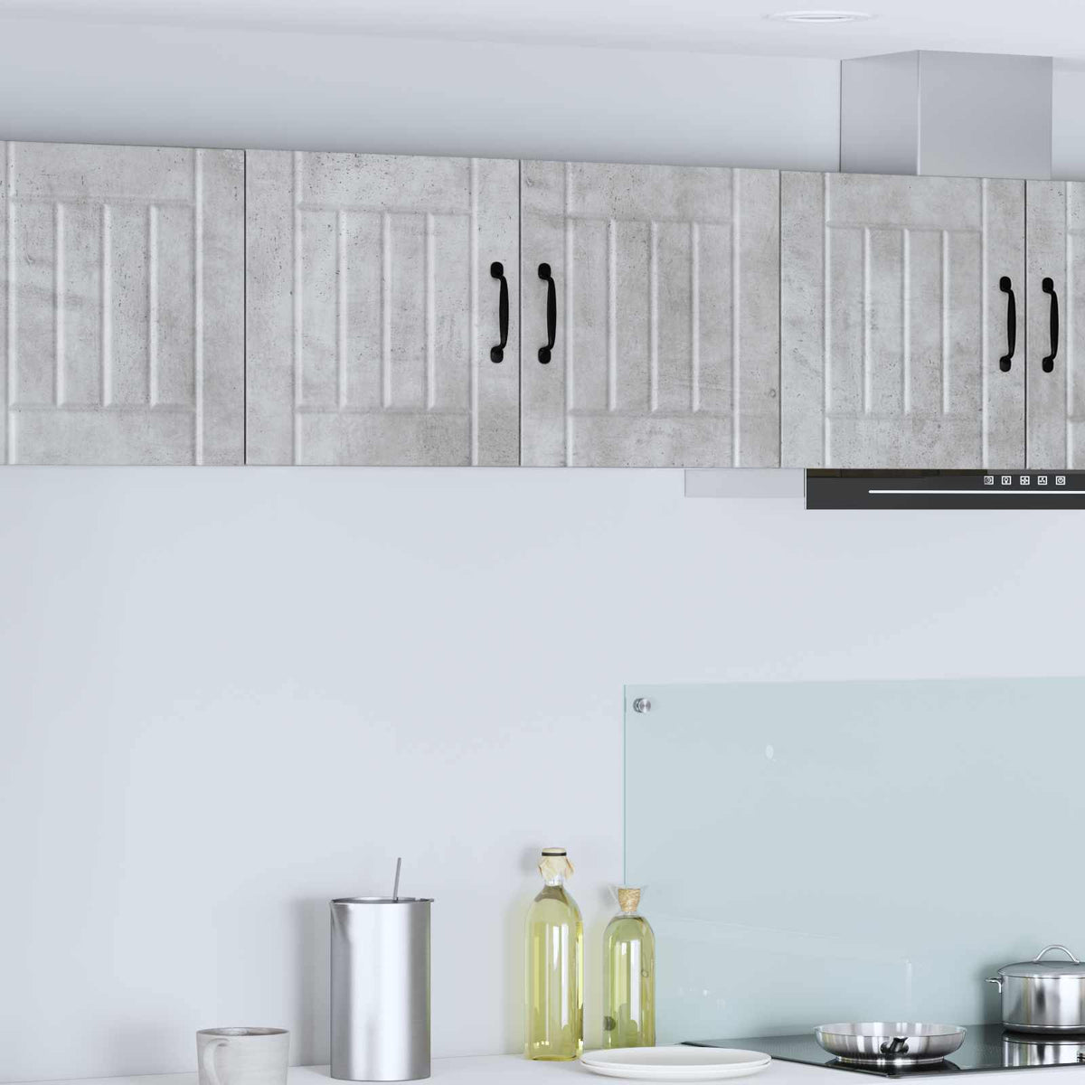 vidaXL Kitchen Wall Cabinet "Lucca" Engineered Wood Concrete Grey