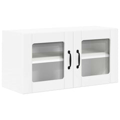 vidaXL Wall Glass Cabinet LUCCA White 80 x 31 x 40 cm Engineered Wood 2