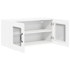 vidaXL Wall Glass Cabinet LUCCA White 80 x 31 x 40 cm Engineered Wood 5