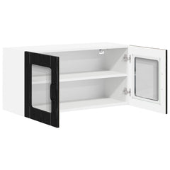 vidaXL Wall Glass Cabinet LUCCA Black Oak 80 x 31 x 40 cm 5