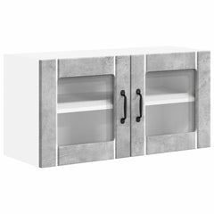 vidaXL Wall Glass Cabinet LUCCA Concrete Grey 80 x 31 x 40 cm 2