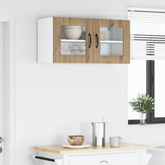 vidaXL Wall Glass Cabinet LUCCA Artisan Oak 80 x 31 x 40 cm 4