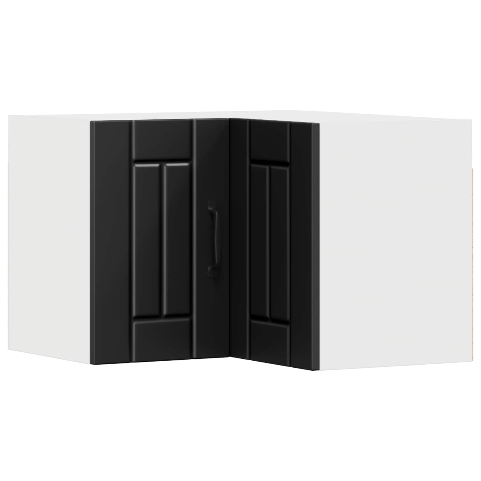 vidaXL Wall Corner Cabinet LUCCA Black 57 x 57 x 40 cm Engineered Wood 1