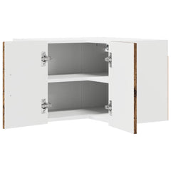 vidaXL Wall Corner Cabinet LUCCA Old Wood 57 x 57 x 40 cm 5