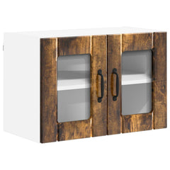 vidaXL Wall Glass Cabinet LUCCA Smoked Oak 60 x 31 x 40 cm 2