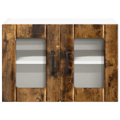 vidaXL Wall Glass Cabinet LUCCA Smoked Oak 60 x 31 x 40 cm 6